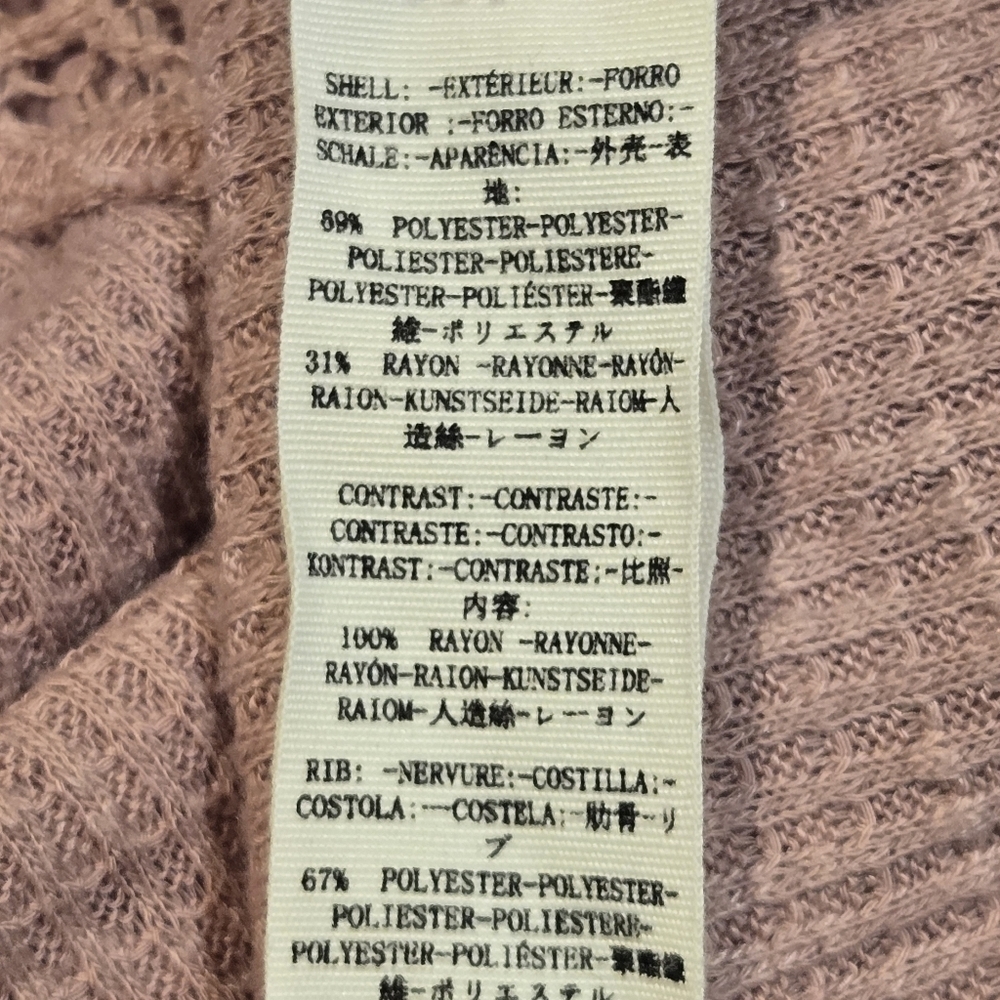 Free People Sweetest Thing Pink Crochet Lace Thermal Romantic Cottagecore XS - Picture 9 of 10